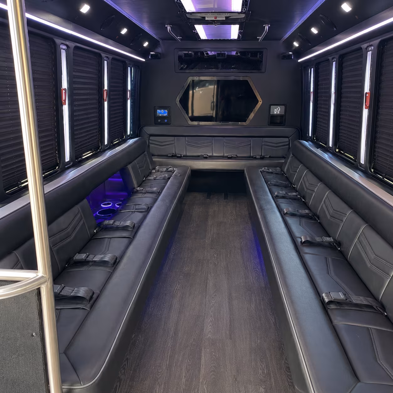 anaheim 18 passenger party bus interior