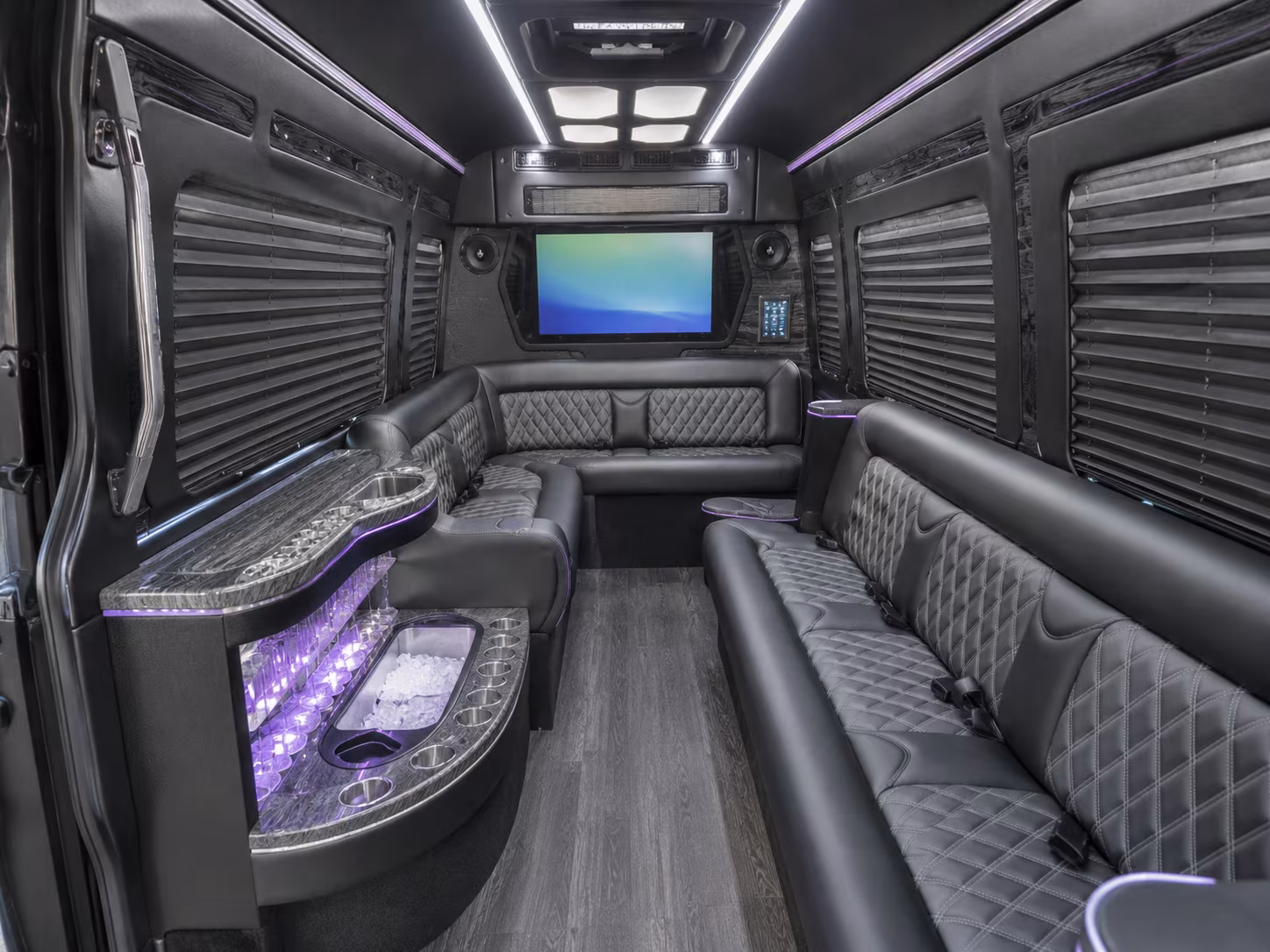 anaheim 25 passenger party bus interior