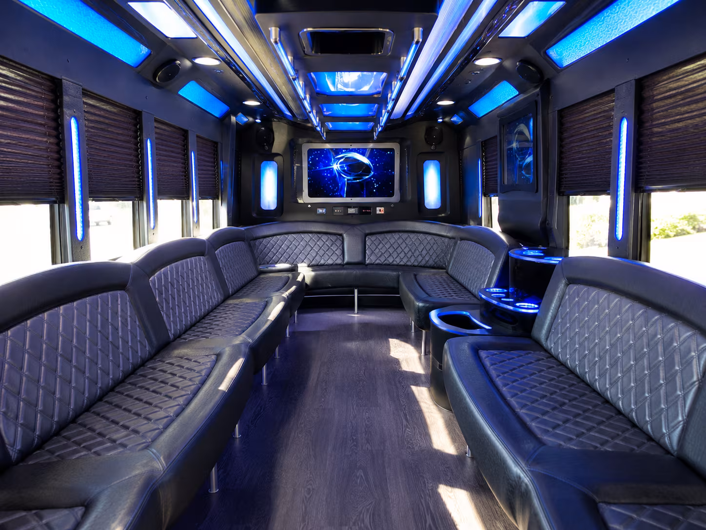 anaheim 28 passenger party bus inside