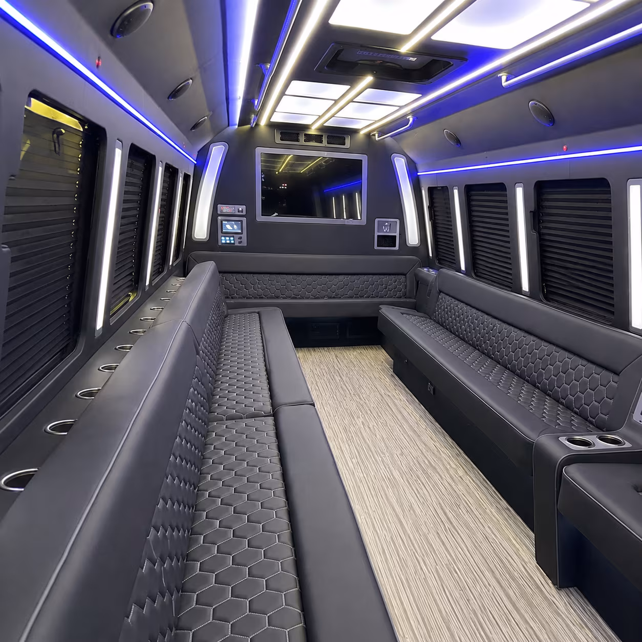 anaheim 40 passenger party bus inside
