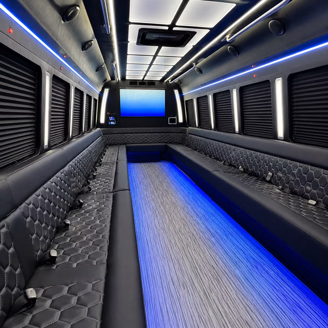 anaheim 50 passenger party bus inside
