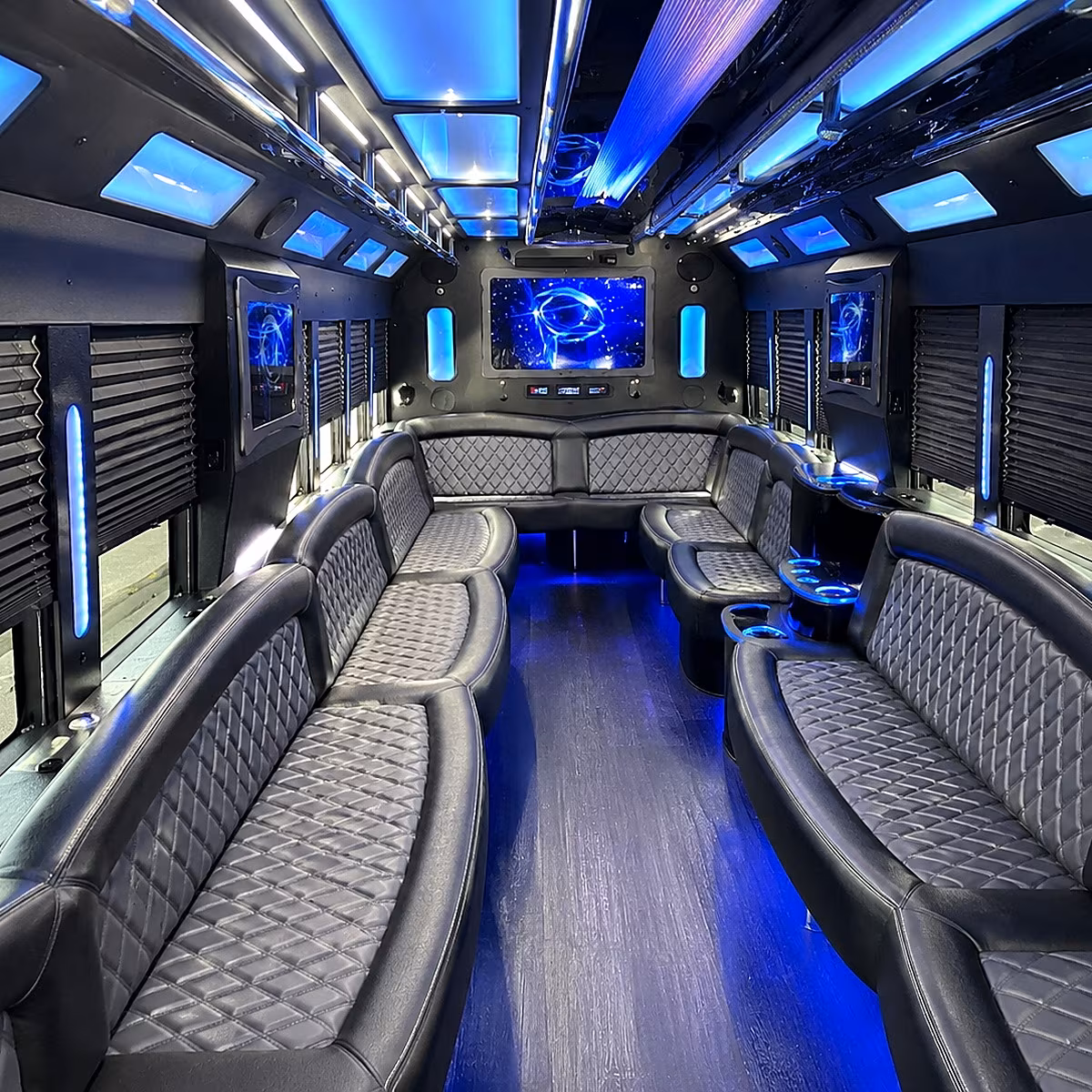 anaheim 50 passenger party bus interior