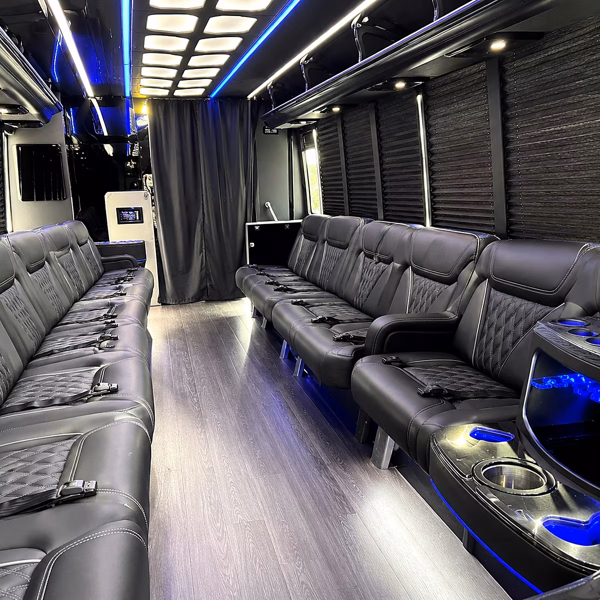 anaheim party bus rental interior
