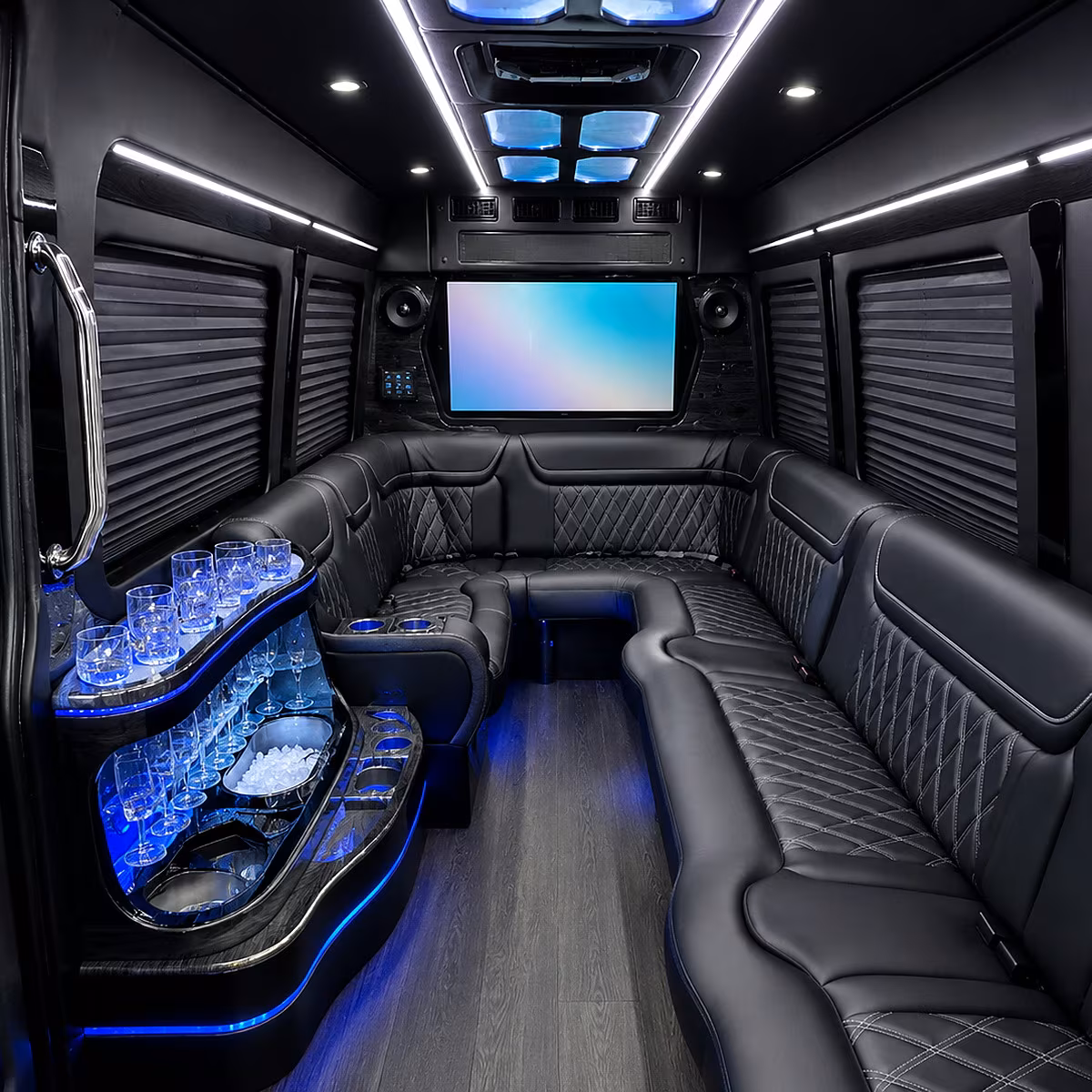 bridal party buses with the amenities your wedding day deserves